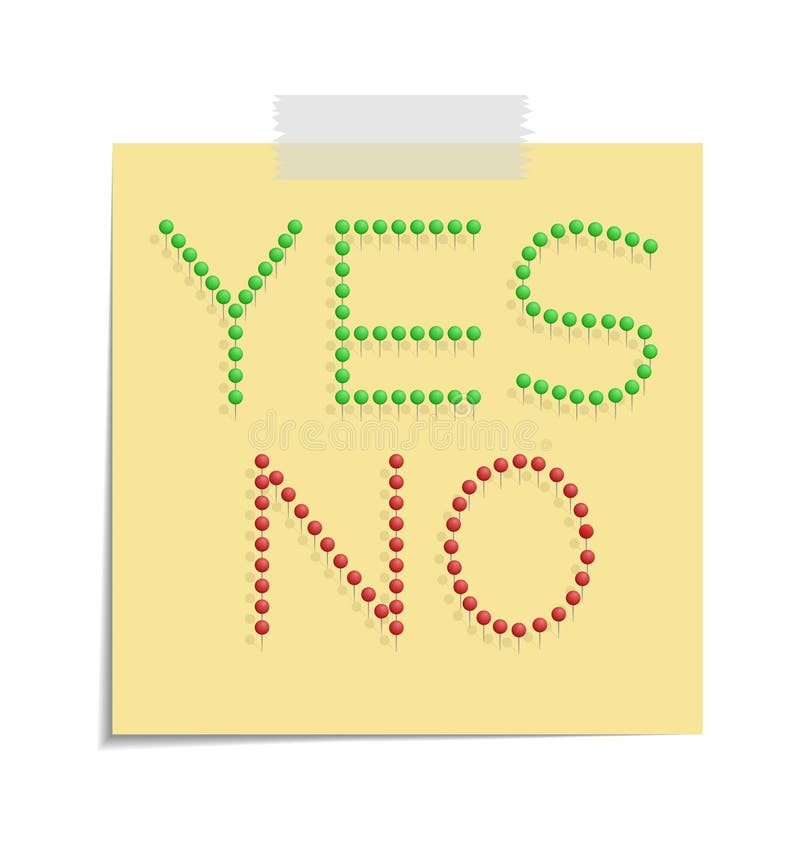 Post yes and no stock vector. Illustration of organize 45061464