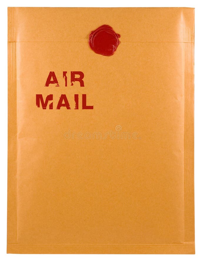 Envelope, with air mail note on it. Envelope, with air mail note on it