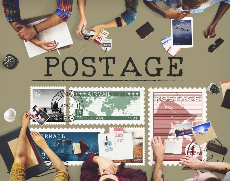 Postage Letter Parcel Stamp Mail Graphic Concept Stock Photo Image of