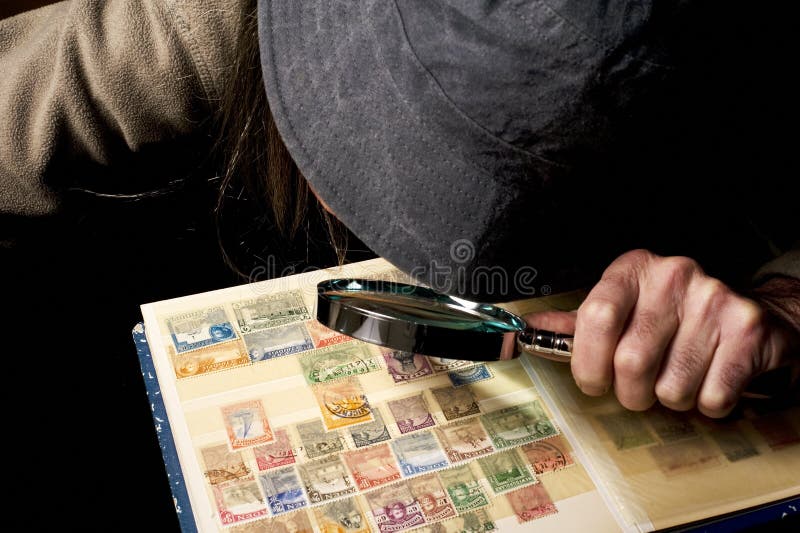 Postage stamp collector royalty free stock images