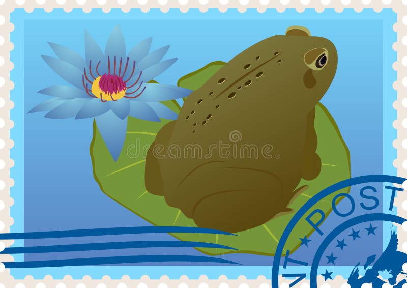 Postage stamp with a frog