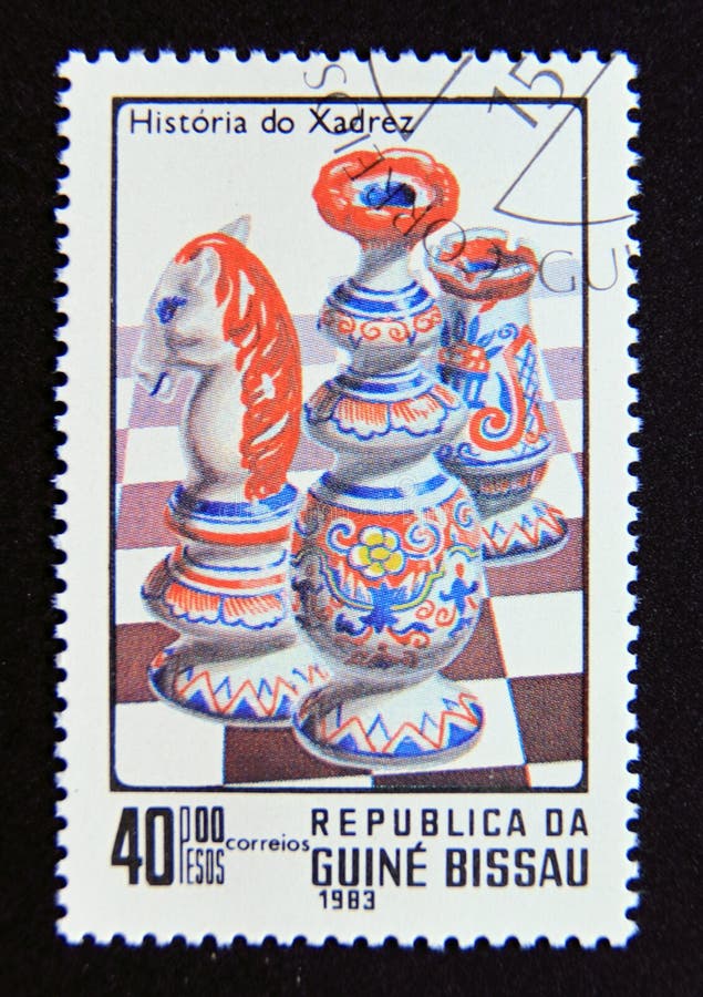 Stamp: Historia do Xadrez 3.50 Pesos Verdeof Guinea Bissau Africa