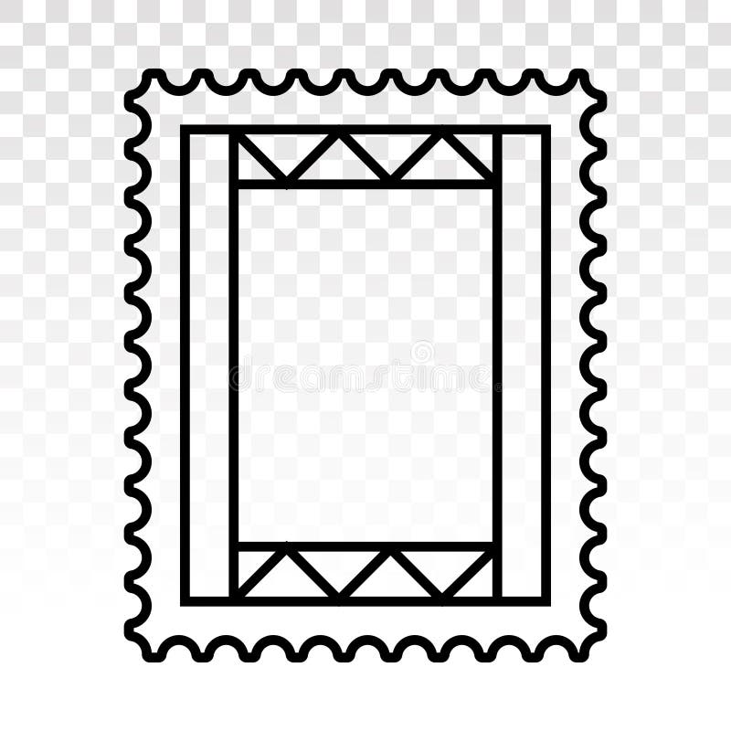 Postage Stamp or Letter Stamp Line Art Icon for Apps or site Stock Vector Illustration of