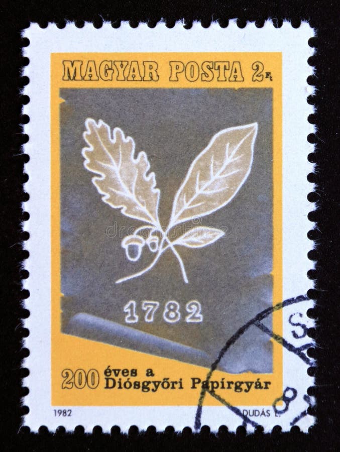 Postage stamp Magyar, Hungary, 1982, 200th Anniversary of the DiÃ³sgyÃ¶r Paper Mill