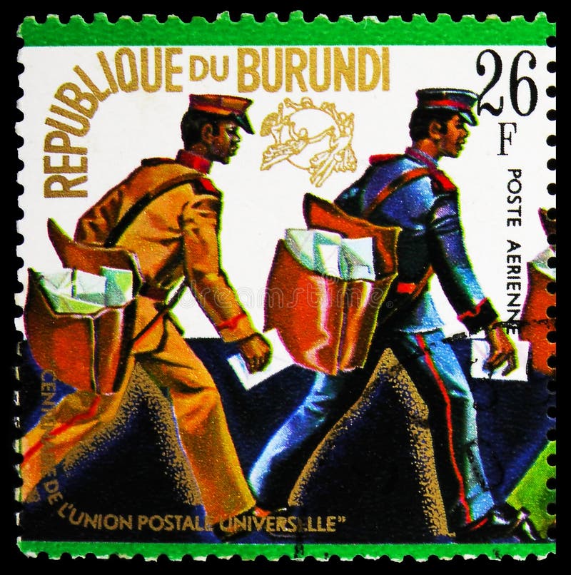 Postage Stamp Printed in Burundi Shows Postmen, 26 FBu - Burundian ...