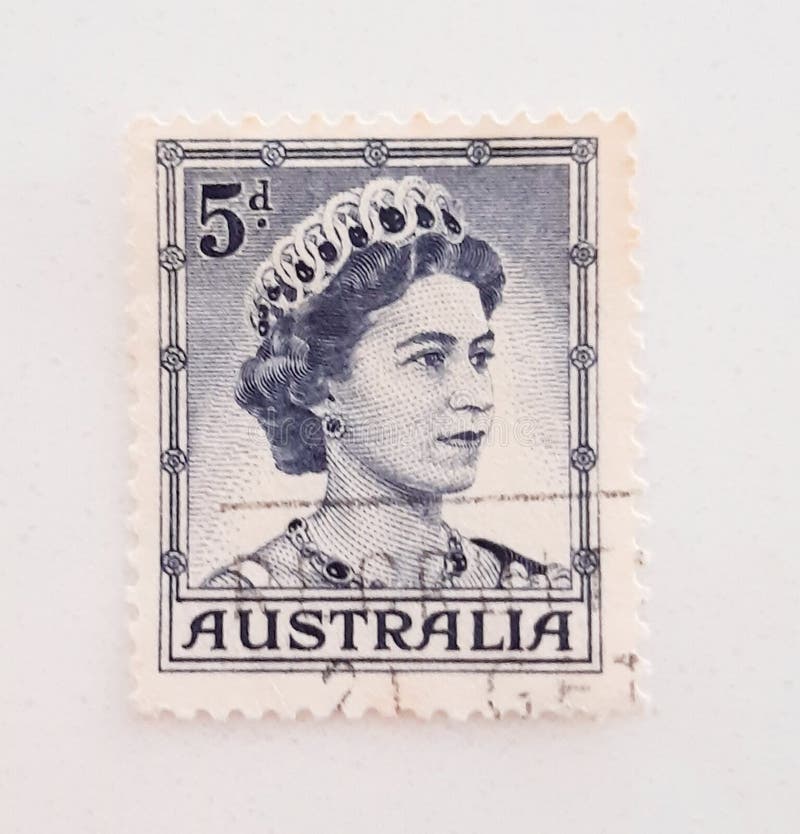 Postage Stamp of Queen Elizabeth II Editorial Photography Image of