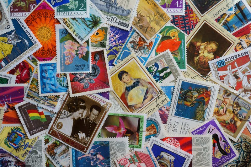 Postage Stamps Of Different Countries Stock Image Image of different