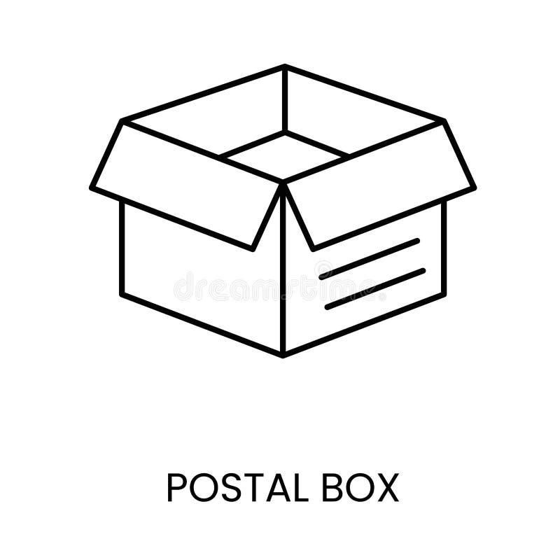 Postal Box line vector icon with editable stroke vector illustration