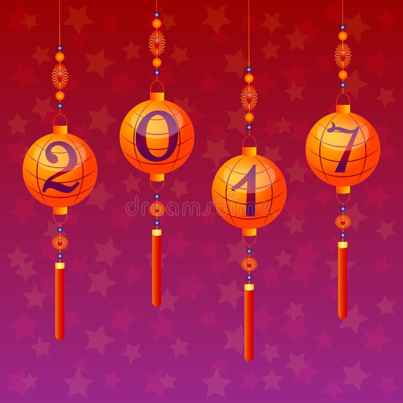Postal del día de fiesta al Año Nuevo chino 2017 ilustración del vector Postal del día de fiesta al Año Nuevo chino 2017 ilustración del vector