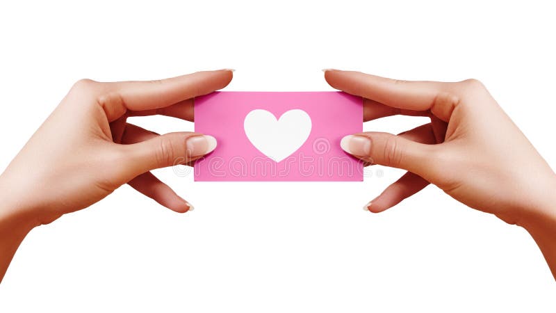 Postal del día de tarjetas del día de San Valentín con el corazón de la forma en mano femenina en el fondo blanco Carte cadeaux r fotografía de archivo Postal del día de tarjetas del día de San Valentín con el corazón de la forma en mano femenina en el fondo blanco Carte cadeaux r fotografía de archivo