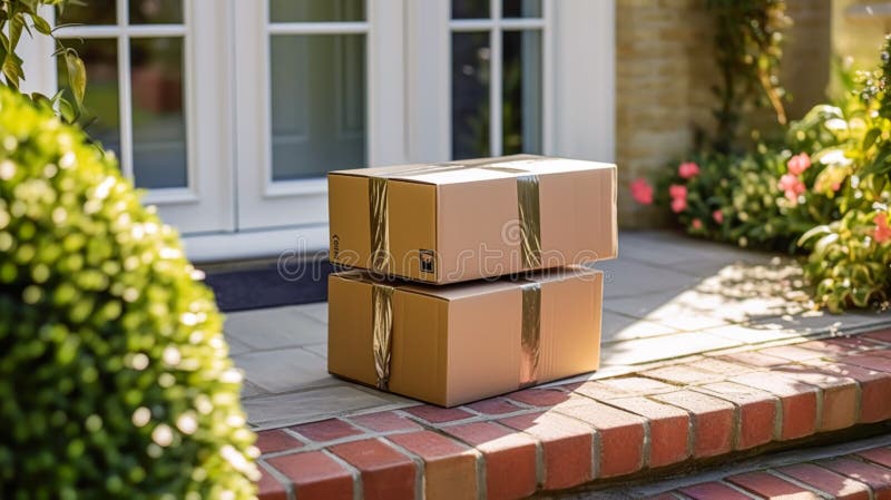 Boxes On Doorstep Of House High-Res Stock Photo - Getty Images