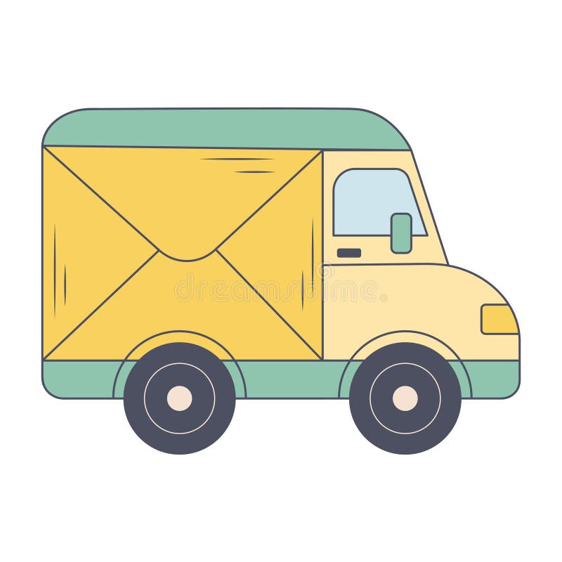Postal truck. Mail delivery van. Vector illustration vector illustration