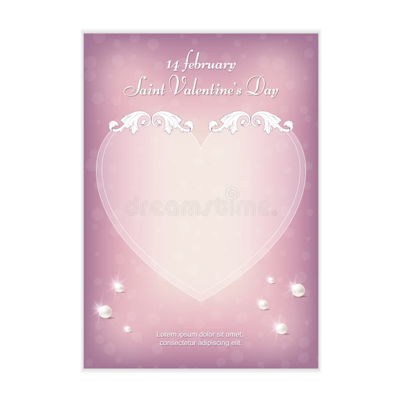 Postal vertical rosada delicada para la invitación al día del ` s de la tarjeta del día de San Valentín el 14 de febrero Ornament stock de ilustración Postal vertical rosada delicada para la invitación al día del ` s de la tarjeta del día de San Valentín el 14 de febrero Ornament stock de ilustración