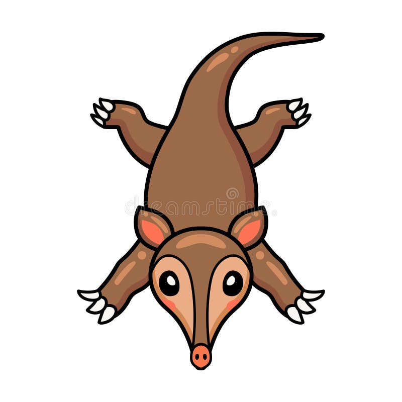 Postać z kreskówki słodkiego małego aardvarka ilustracji