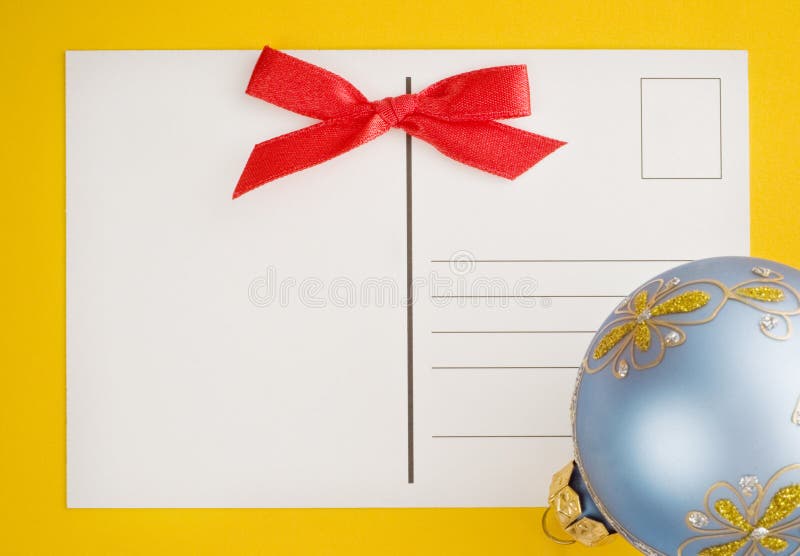 Postcard and christmas ball