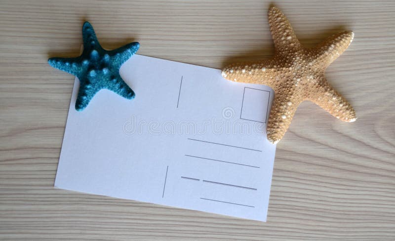 Postcard on desktop for holidays royalty free stock photography