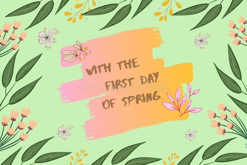 Postcard of the First Day of Spring. Stock Illustration Illustration