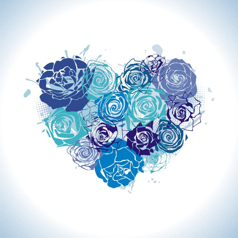 Postcard with floral heart