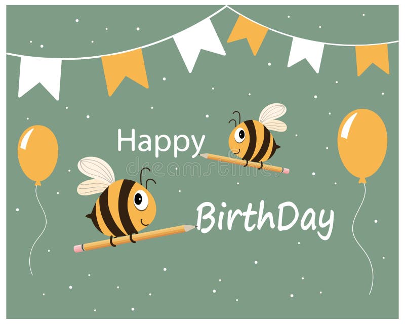 Funny Bees Happy Birthday Stock Illustrations – 122 Funny Bees Happy ...