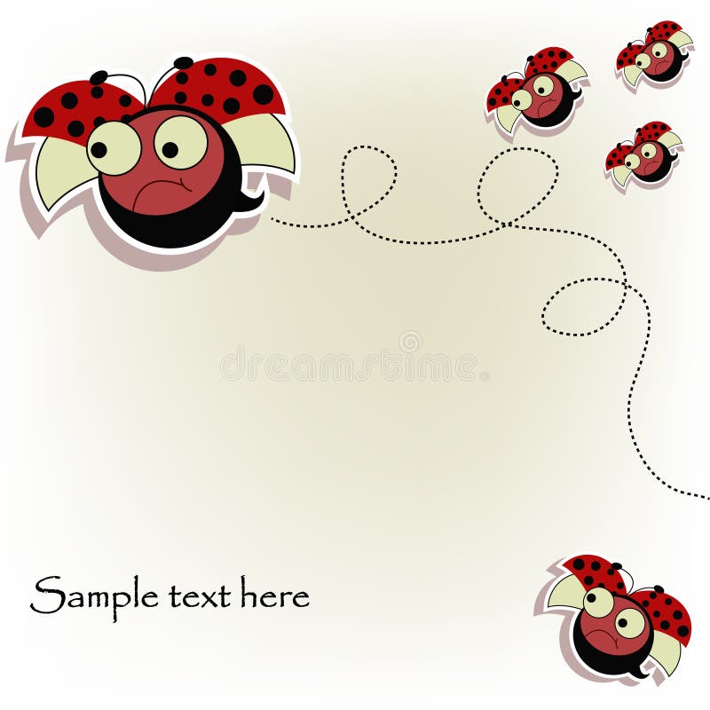 Postcard with a funny ladybugs royalty free illustration