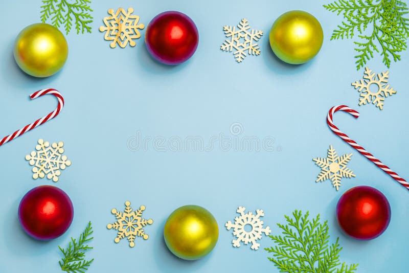 Postcard Happy New Year Flat lay composition with notepad, place for text Christmas decor on blue color background.Concept Letter stock photo Postcard Happy New Year Flat lay composition with notepad, place for text Christmas decor on blue color background.Concept Letter stock photo