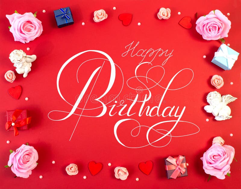 Postcard or Internet Banner with a Birthday Greeting, with the ...