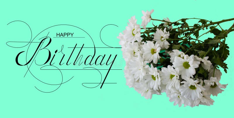 Postcard or Internet banner with a birthday greeting, with the inscription - happy birthday