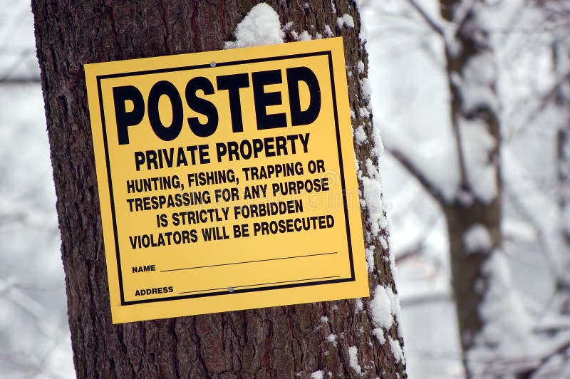 Posted: Private property stock photography