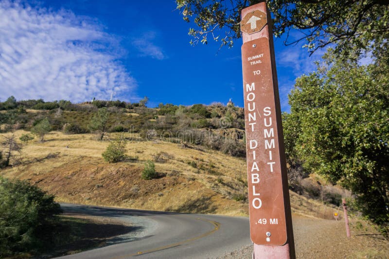 Posted sign on the hiking trail to Mt Diablo peak