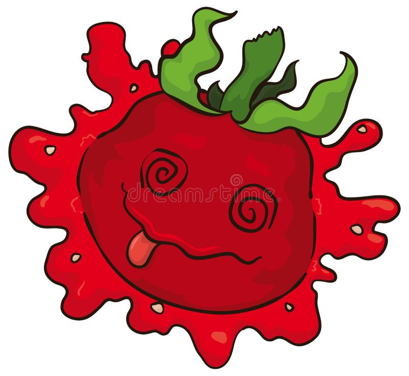Dizzy Cartoon Tomato Smashed in the Ground, Vector Illustration Stock Vector - Illustration of isolated, food: 99026554 Dizzy Cartoon Tomato Smashed in the Ground, Vector Illustration Stock Vector - Illustration of isolated, food: 99026554
