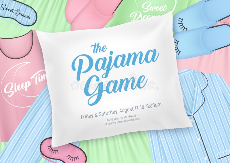 Poster cu invitație la petrecere în pijama stock illustration