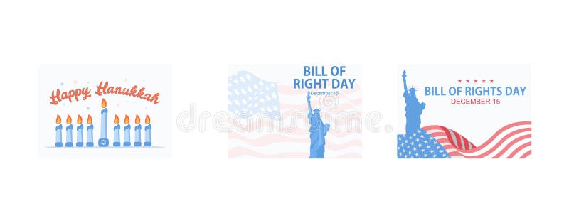 Poster cu toate lumanarile albastre aprinse pentru hanukkahs ultima zi de sărbătoare peste un fond albastru întunecat royalty free illustration