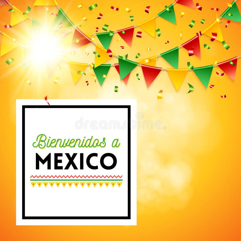 Welcome To Mexico Poster With Sunny Background Stock Vector welcome-to-mexico-poster-with-sunny-background-stock-vector