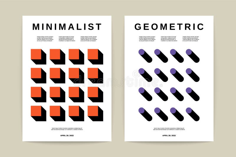 Poster geometrico minimalista. bauhaus moderna sullo stile svizzero. stampe di arte vettoriale illustrazione vettoriale