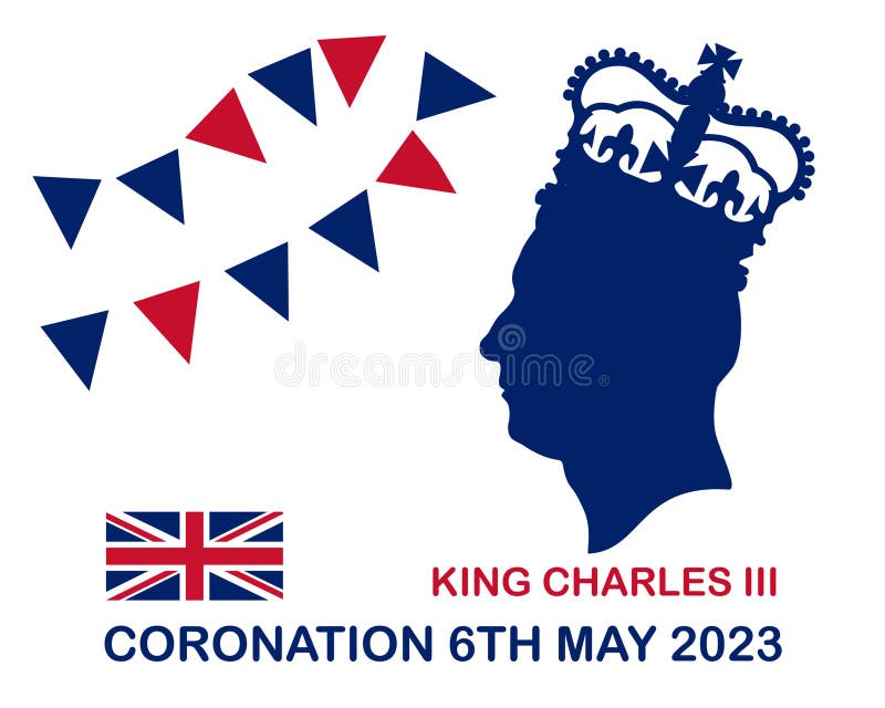 Poster for King Charles III Coronation with British flag and with side profile of King UK in crown.�Vector illustration. Greeting card for celebrate a coronation of Prince Charles of Wales becomes King of England. Poster for King Charles III Coronation with British flag and with side profile of King UK in crown.�Vector illustration. Greeting card for celebrate a coronation of Prince Charles of Wales becomes King of England.