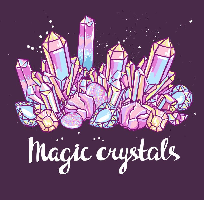 Poster - Magic Crystals. Bright Vector Illustration. Stock Vector ...