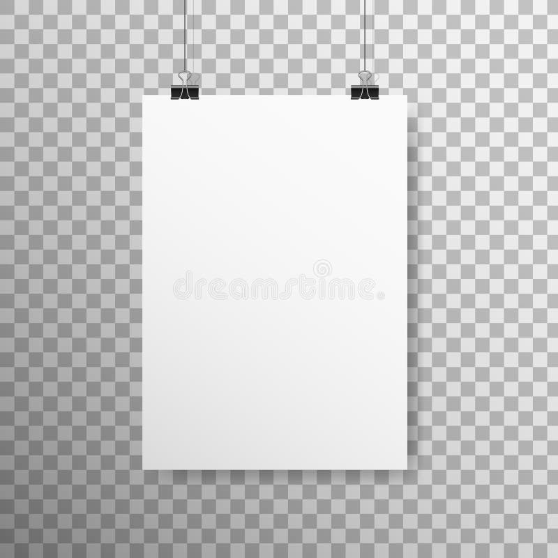 Photo frames hanging on binder clips Royalty Free Vector