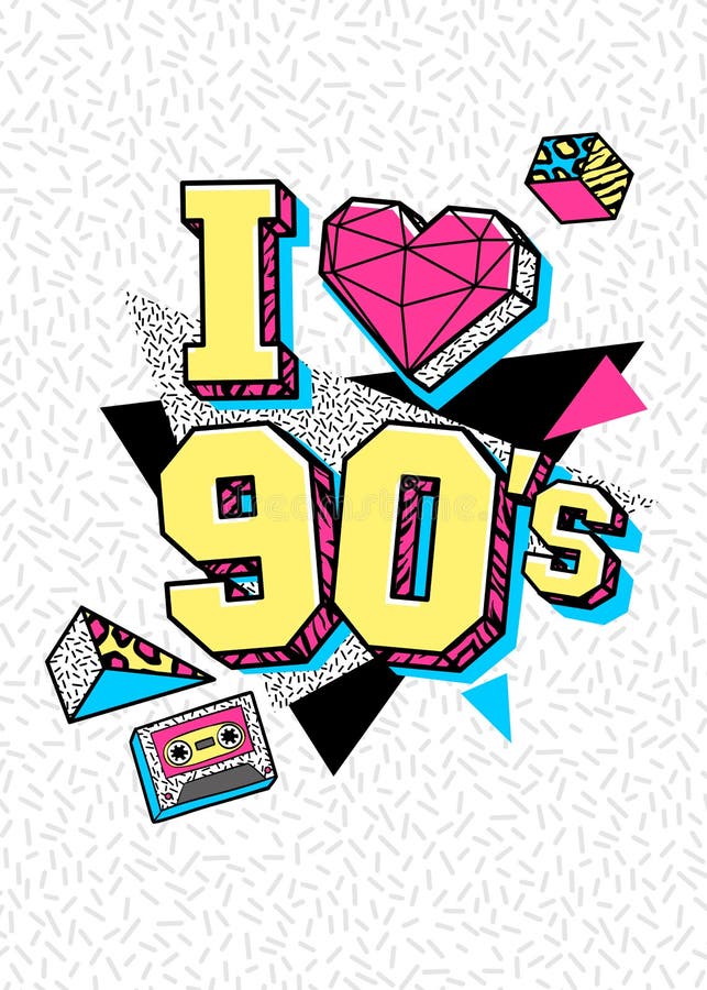 Poster in 80s-90s Memphis Style. Stock Vector - Illustration of ...