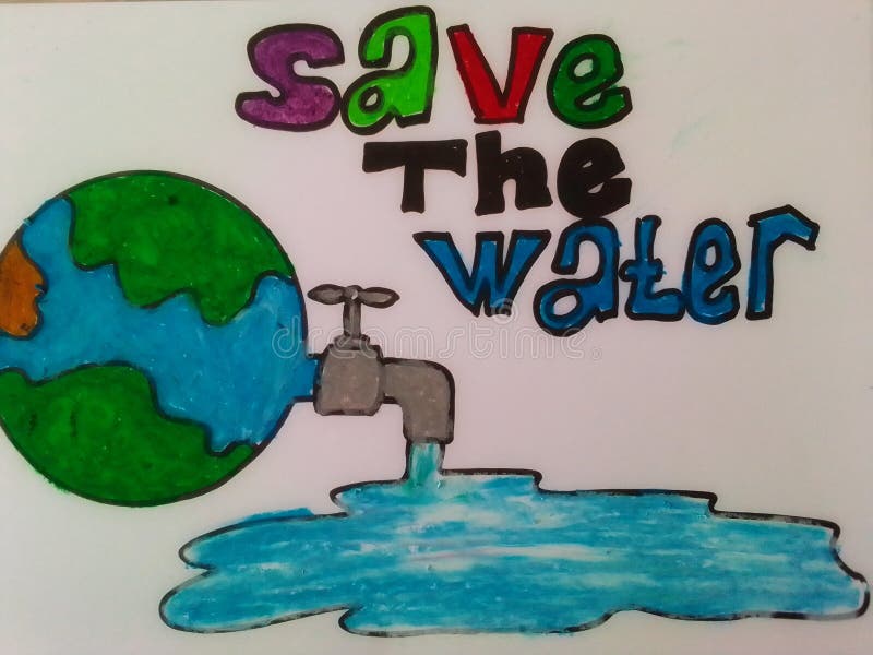 Very easy save water drawing| Save water drawing for school competitions | Save  water save life. | Save water drawing, Save water poster drawing, Save water