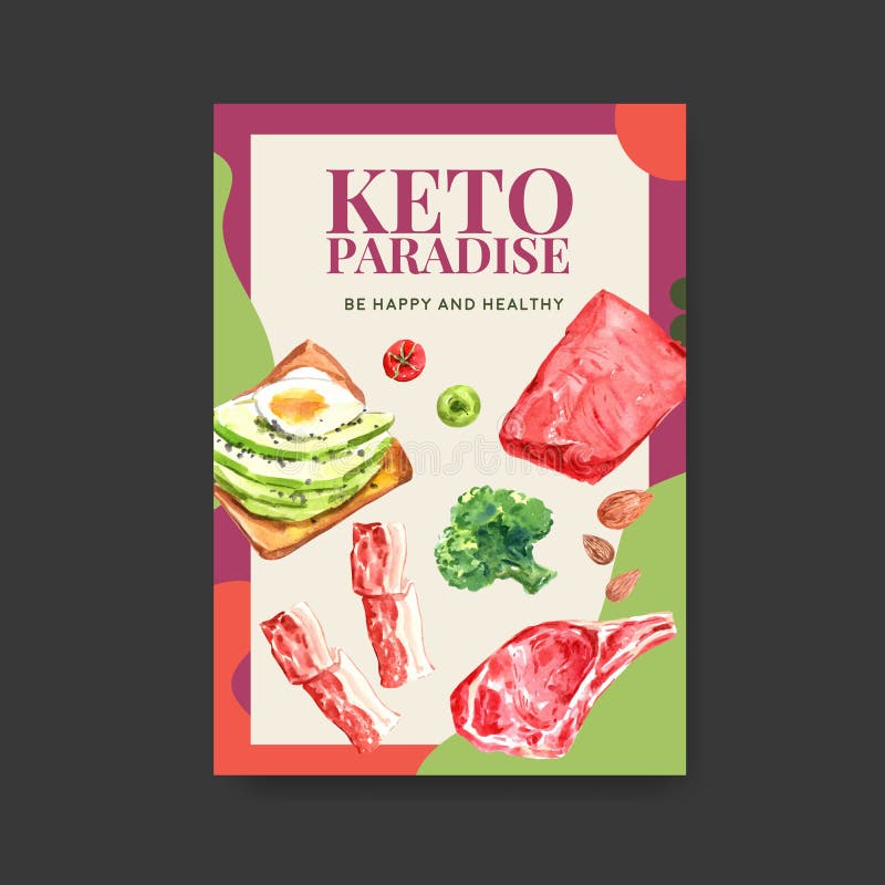 Poster Template with Ketogenic Diet Concept for Advertise and Brochure Poster Template with Ketogenic Diet Concept for Advertise and Brochure