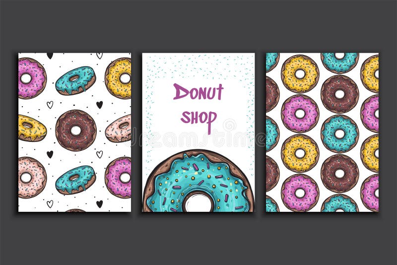 Poster Vector Template with Donuts. Advertising for Bakery Shop or Cafe ...