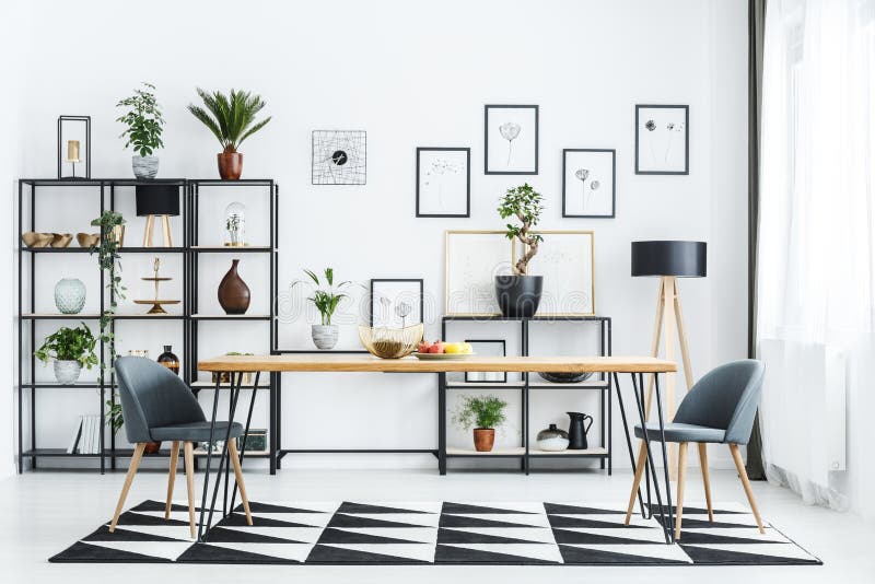 Posters in Dining Room Interior Stock Image Image of interior, bright