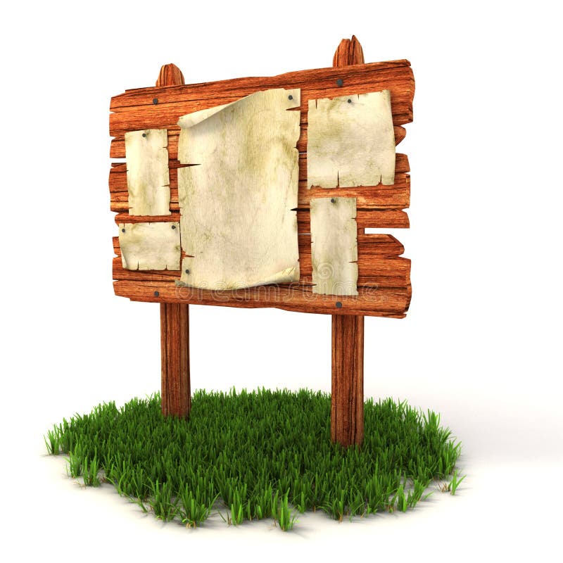 Posters on the wooden billboard