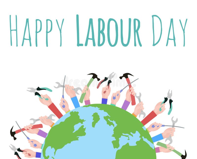 Postkarte Zum Tag Der Arbeit Vektor