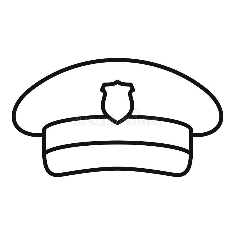 Postman Cap Icon, Outline Style Stock Vector Illustration of deliver