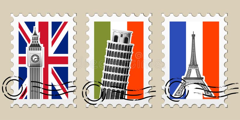 postmarks opinie trzech. ilustracja wektor postmarks opinie trzech. ilustracja wektor