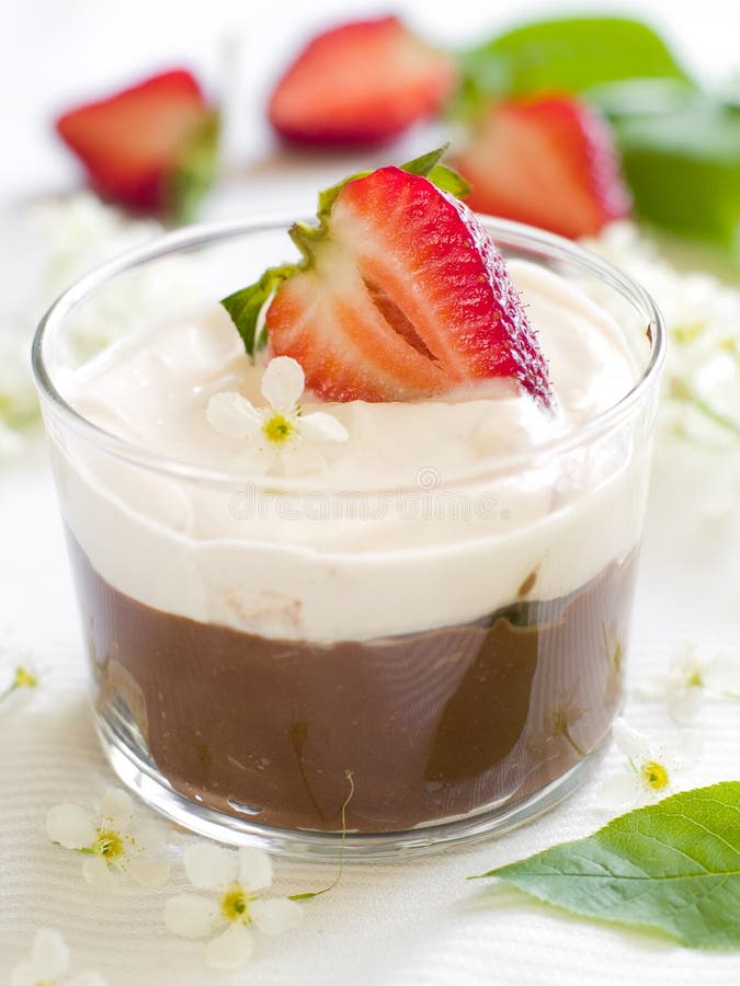 Postre de la crema batida de chocolate fotografía de archivo libre de regalías Postre de la crema batida de chocolate fotografía de archivo libre de regalías