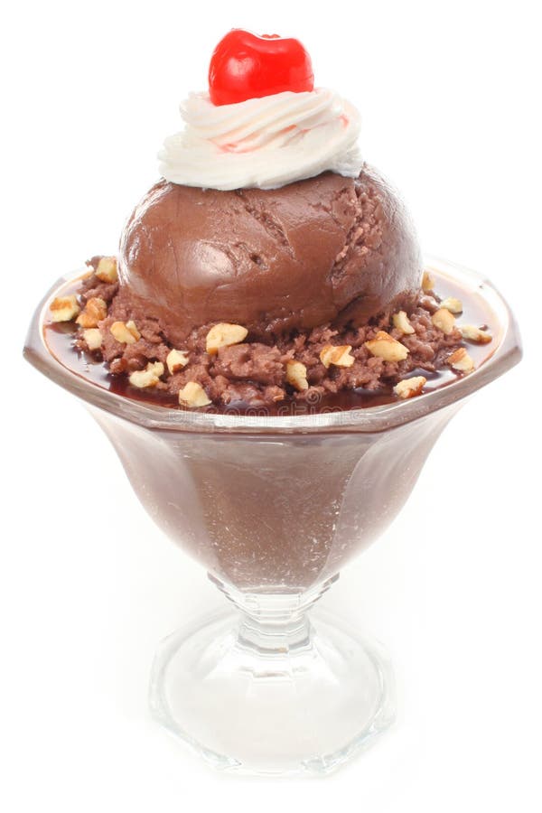Chocolate Ice Cream Sundae Dessert foto de archivo