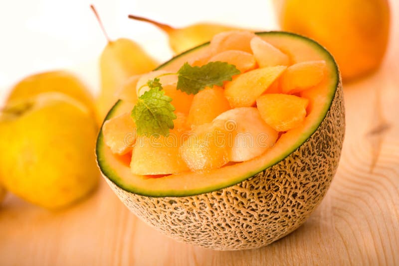 Postre de Melón Cantalupo imagen de archivo libre de regalías
