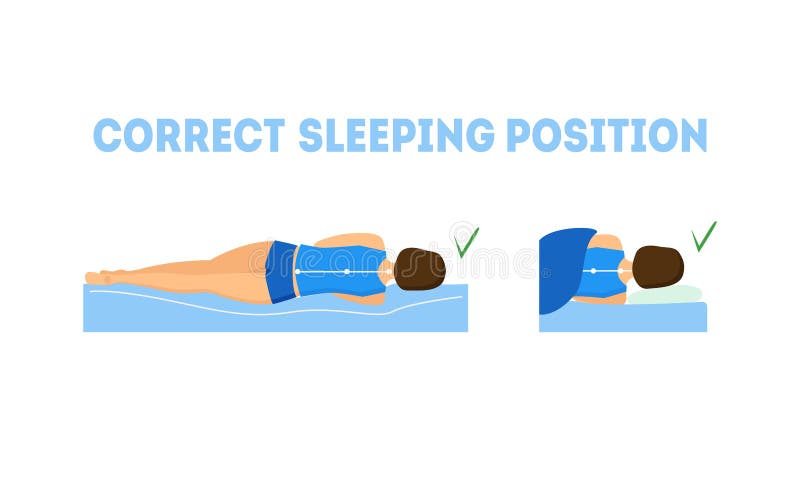 Postura Correcta Del Cuerpo El Dormir De La Historieta Vector